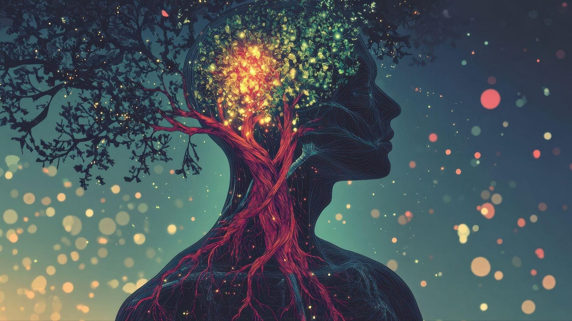 vagus nerve represented by tree-like branches