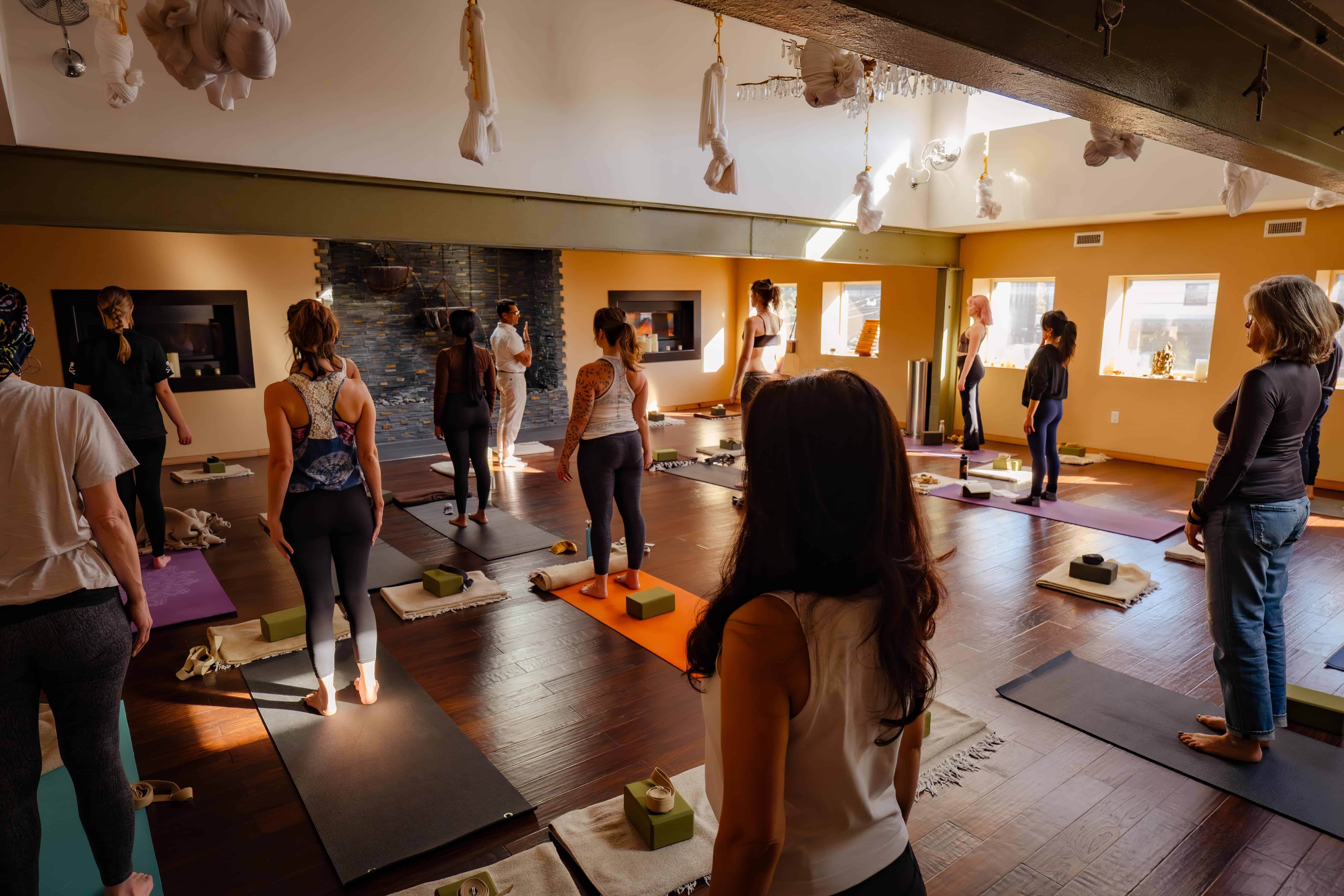 Participants at Amrita Yoga event in Philadelphia, PA hosted by Kavin Mistry and Heather Rice