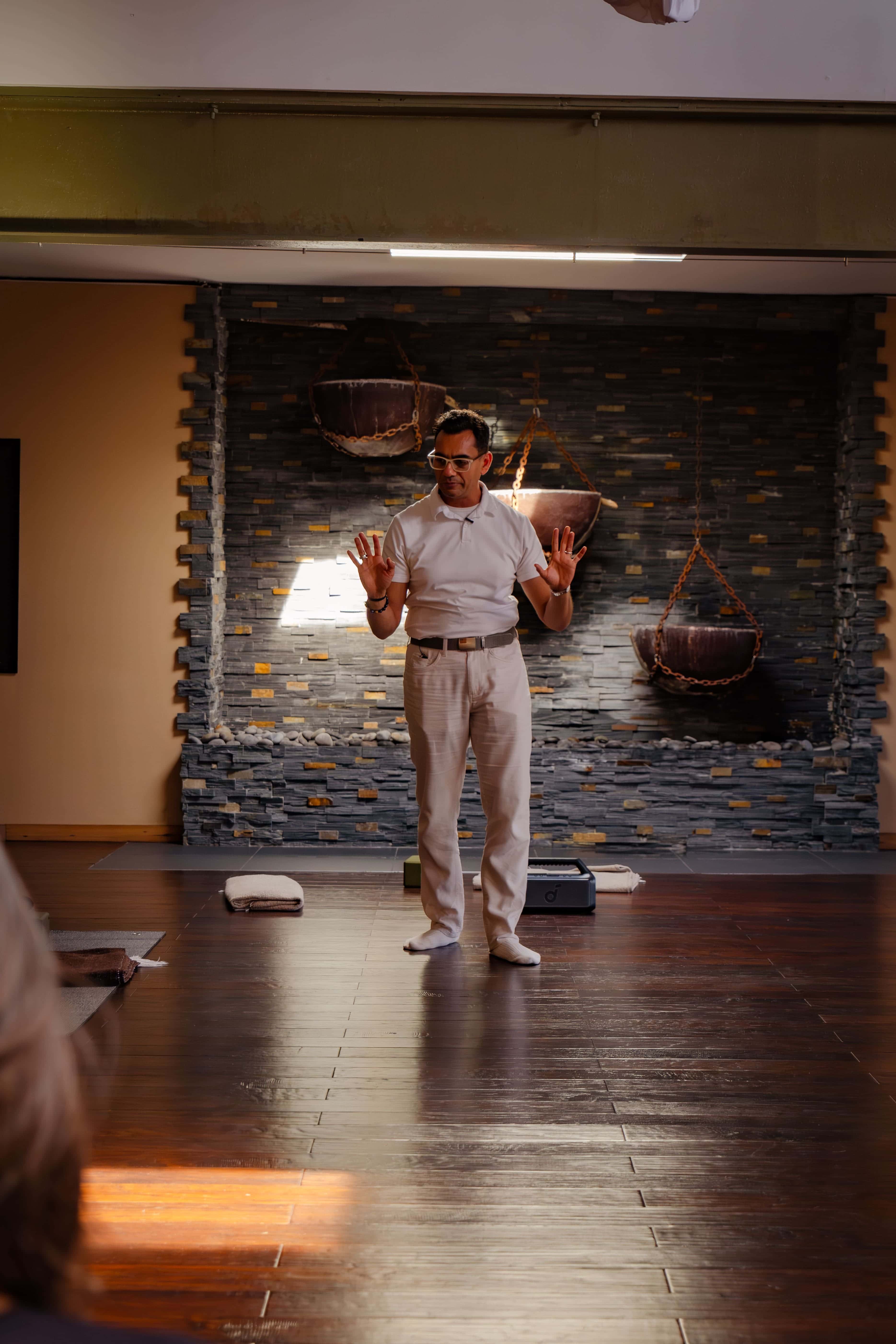 Kavin Mistry at the Awakened Primal Self event hosted at Amrita Yoga in Philadelphia, PA.